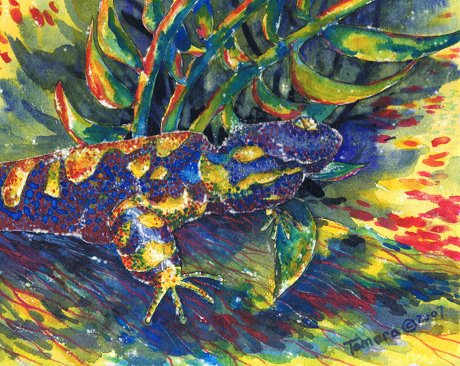 Lizard in the Desert 1 Painting by Tamara Kulish