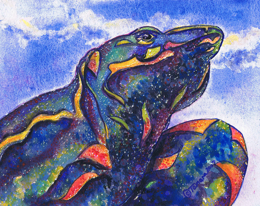 Lizard in the Desert 2 Painting by Tamara Kulish