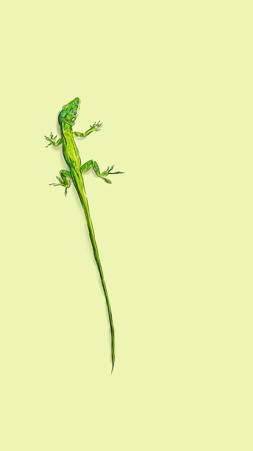 Lizard on green Digital Art by Thomas Hamm