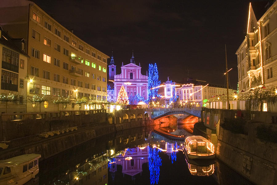 Ljubljana at Christmas Photograph by Ian Middleton