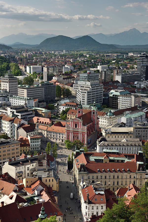 Ljubljana capital city of Slovenia with the Karawanks, Kamnik Sa ...