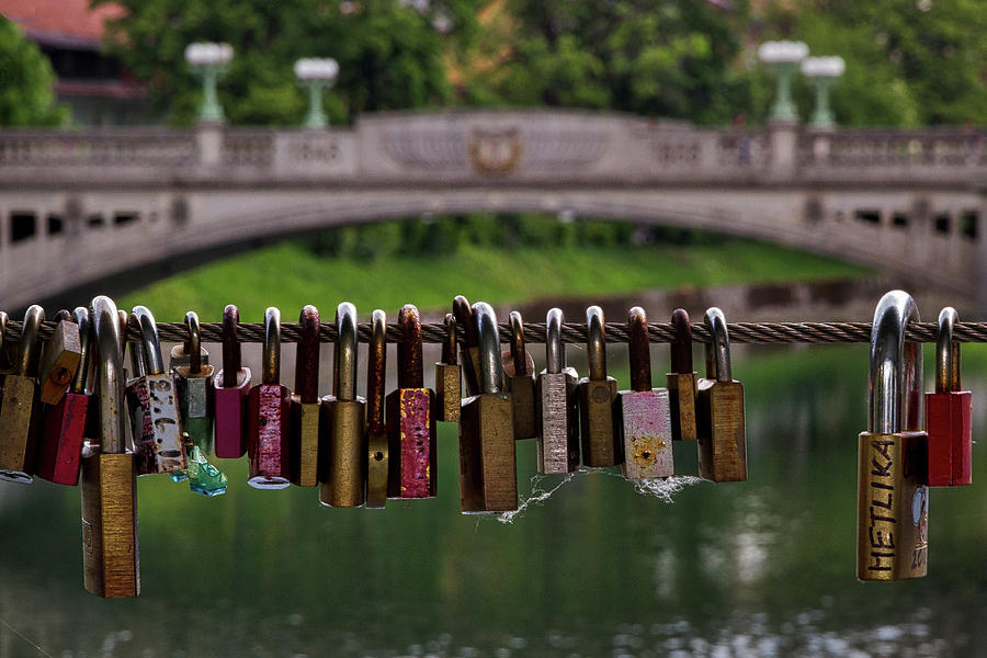 Ljubljana Love Locks - Slovenia  Photograph by Stuart Litoff