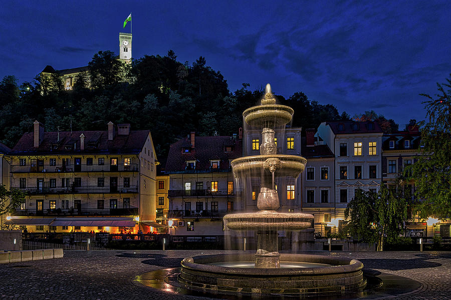 Ljubljana Night Scene #3 - Slovenia Photograph by Stuart Litoff