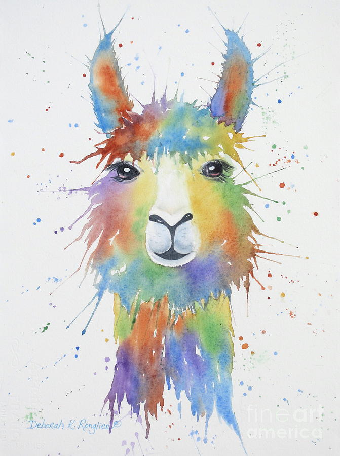 Llama Painting - Llama by Deborah Ronglien