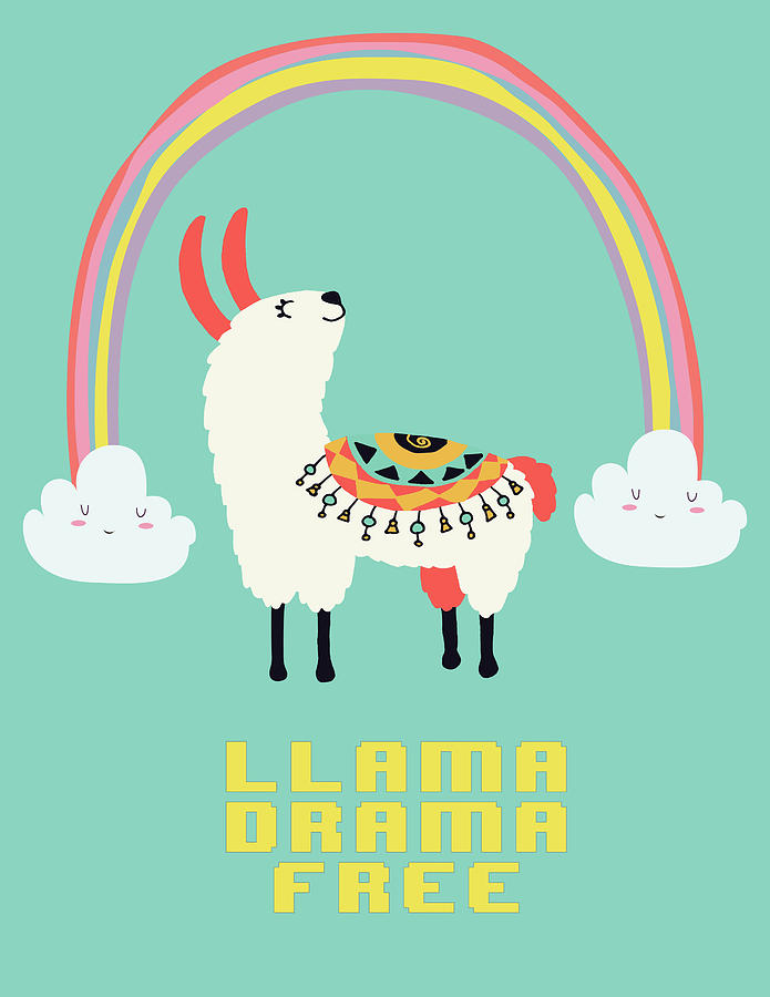 Llama Drama Free Digital Art by Amanda Armstrong
