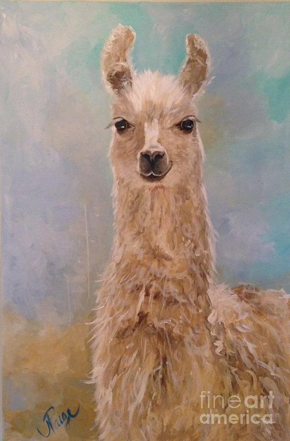 Llama Love Painting by Julie Clanton