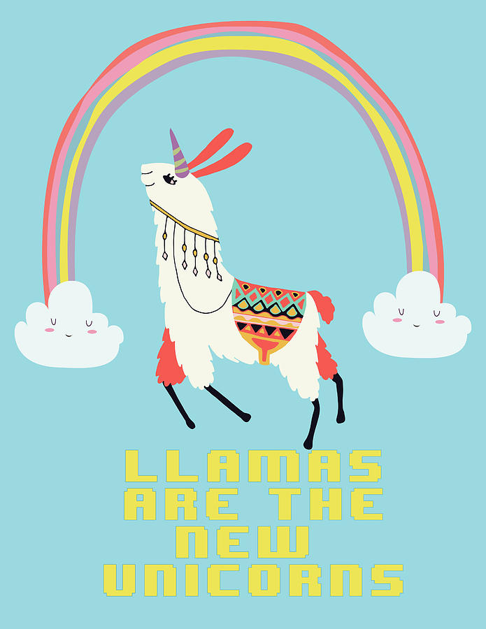 Llamas are the new Unicorns Digital Art by Amanda Armstrong