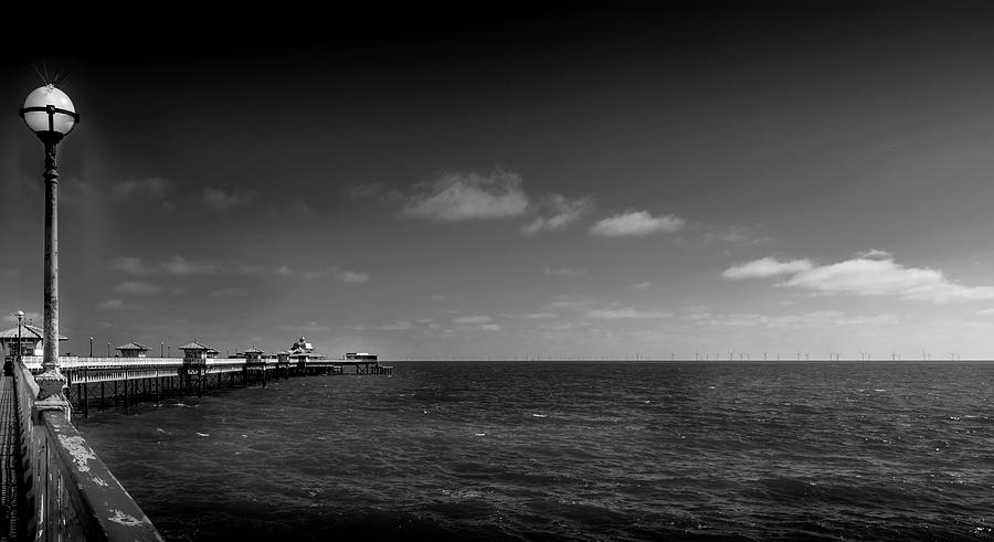 Black And White Photograph - Llandudno Pier - North Wales by Georgia Clare