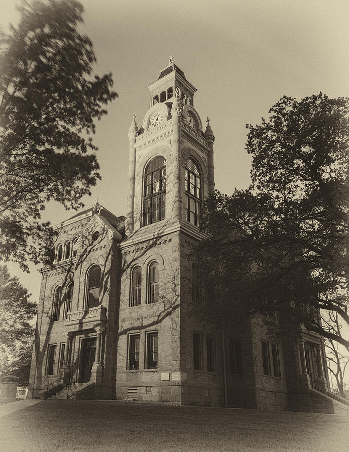 Llano County Courthouse - Vintage Photograph by Stephen Stookey