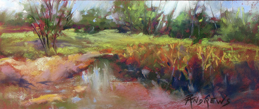 LLano River Reflections Painting by Rae Andrews