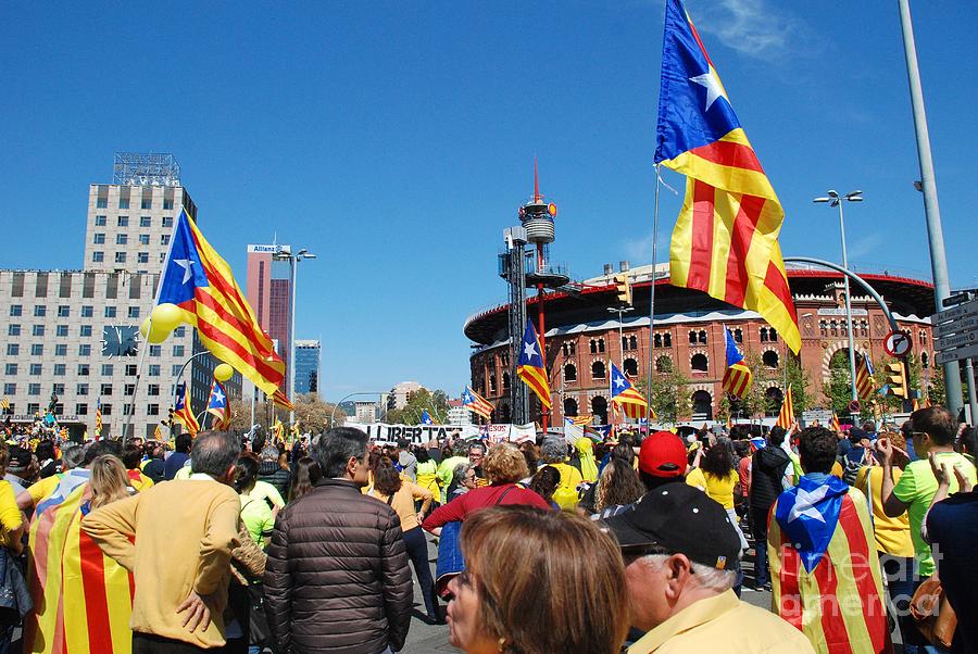Llibertat Presos Politics protest in Barcelona Photograph by David Fowler