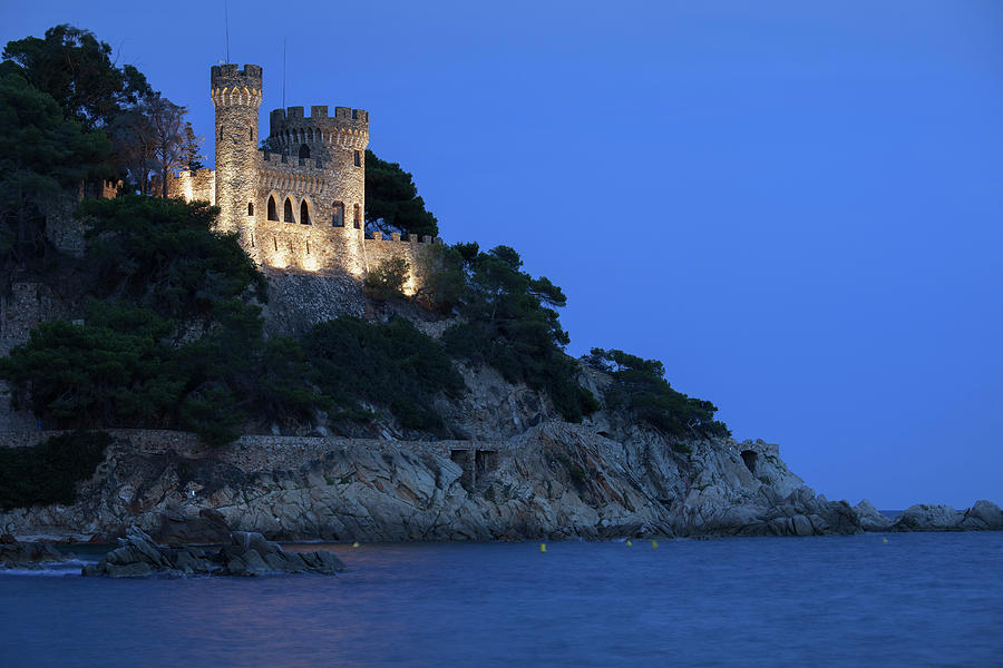Castle Photograph - Lloret de Mar at Night by Artur Bogacki