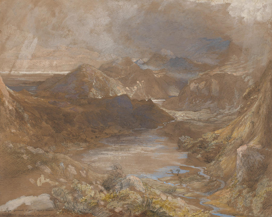 Llwyngwynedd and Part of Llyn-y-ddina Between Capel Curig and Beddegelert Painting by Samuel Palmer