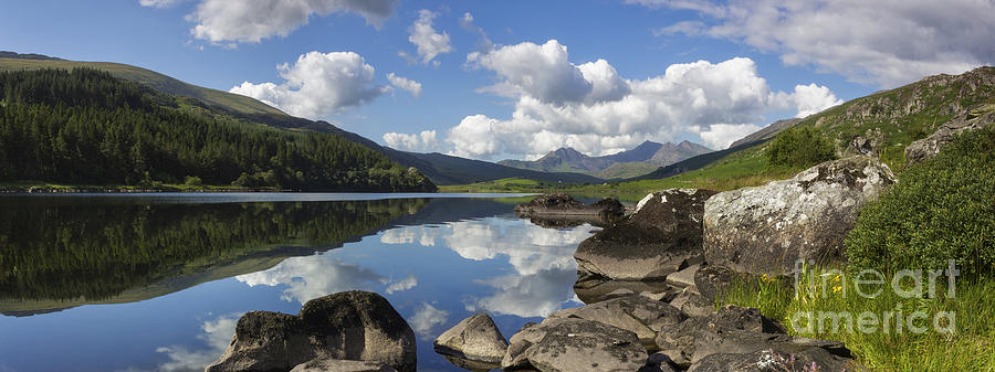Nature Photograph - Llyn Mymbyr and Snowdon Panorama by Ian Mitchell