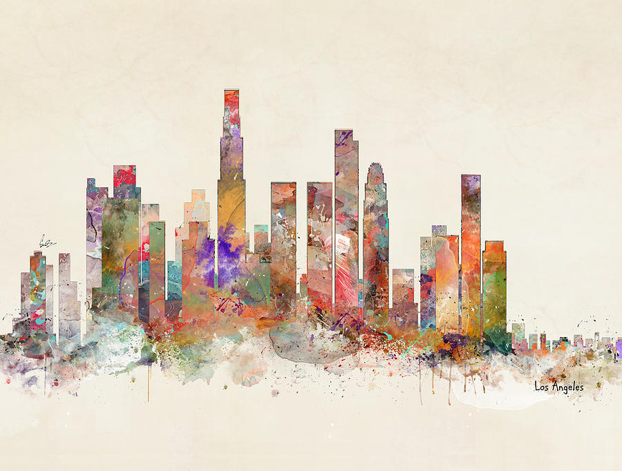 Loa Angeles Skyline Painting by Bri Buckley