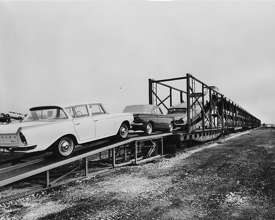 Loading Freight of Dodge Ramblers - 1961 Photograph by Chicago and North Western Historical Society