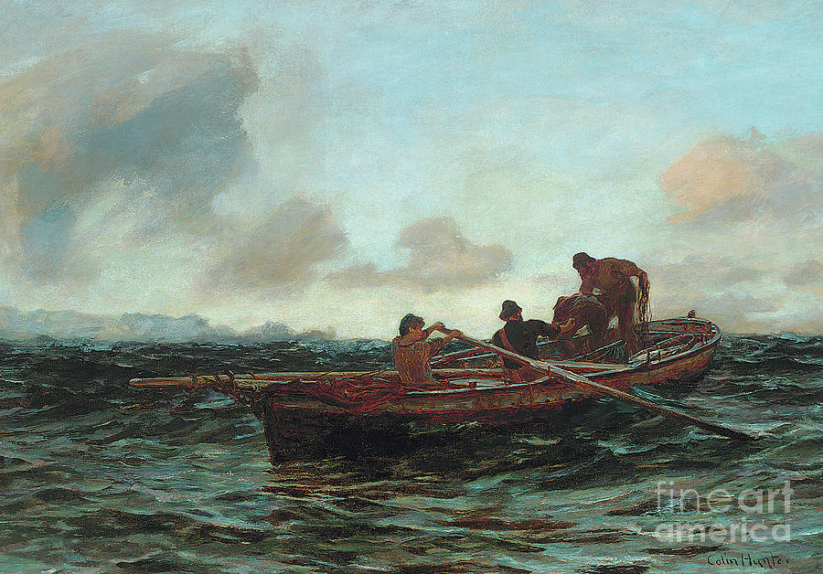 Loading the catch  Painting by Colin Hunter