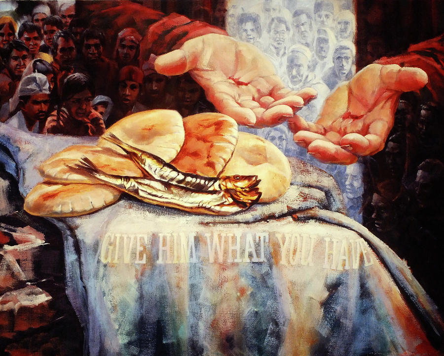 Inspirational Painting - Loaves and Fishes 2 by Graham Braddock