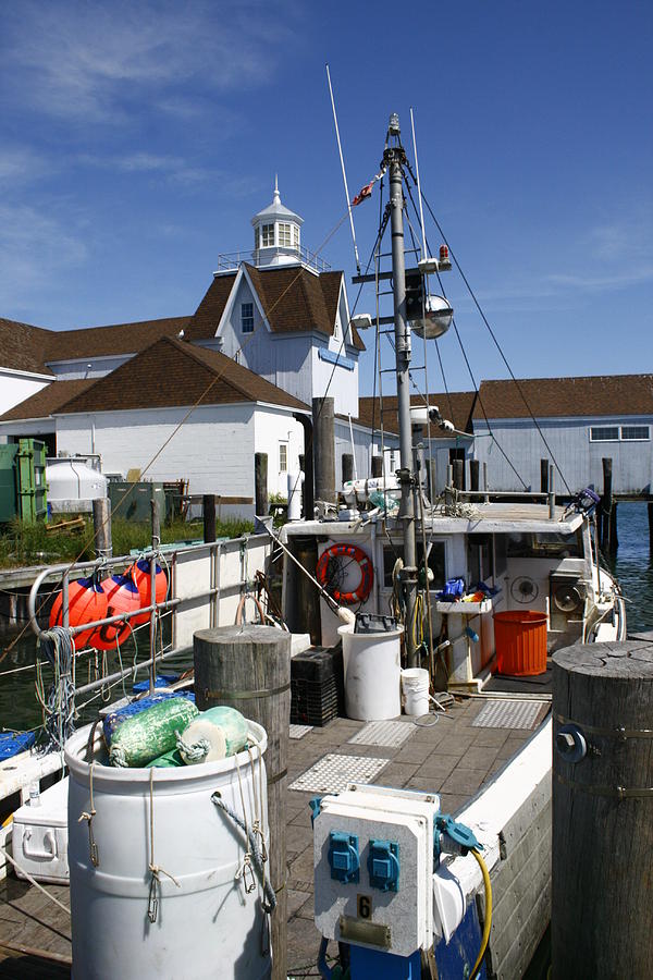 Lobster Boat at Gosmans Dock Montauk Photograph by Christopher J Kirby
