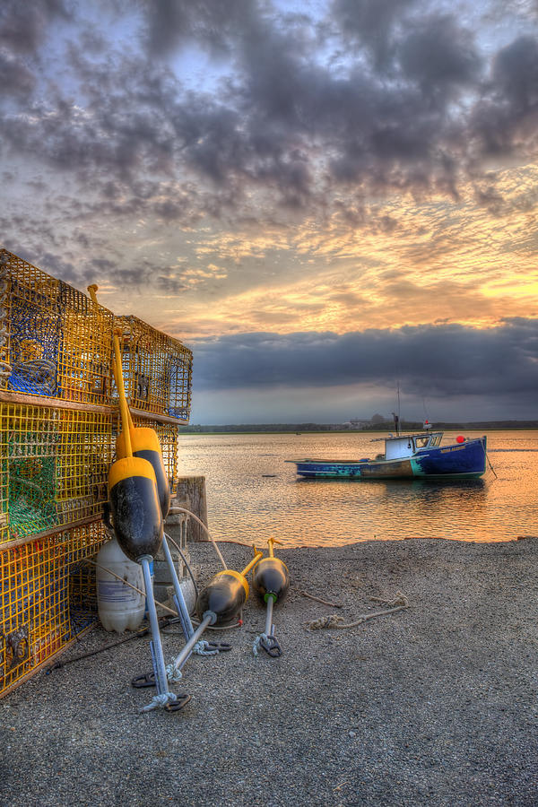 Lobster Boat at Sunset - Seabrook NH Photograph by Joann Vitali