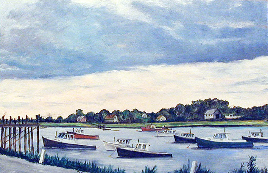 Boat Painting - Lobster Boat Flotilla by Robert Harvey