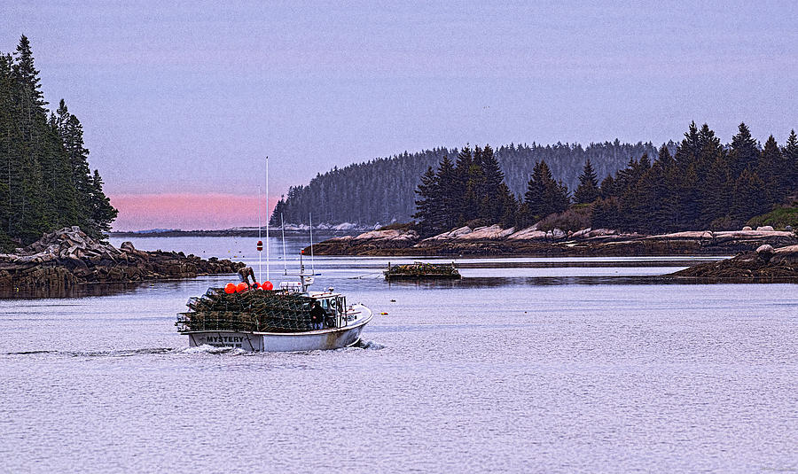Lobster Boat Mystery Heading Out Photograph by Marty Saccone