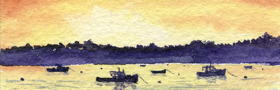 Lobster Boat Sunset Painting by Heidi Gallo