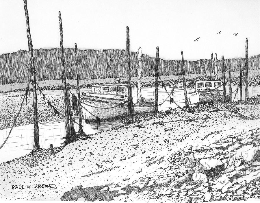 lobster-boats-drawing-by-paul-larson