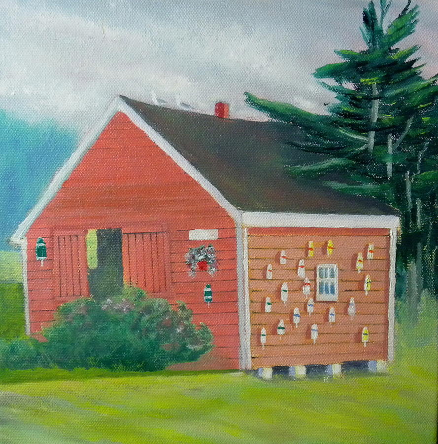 Lobster Buoy Shack Painting by Scott W White
