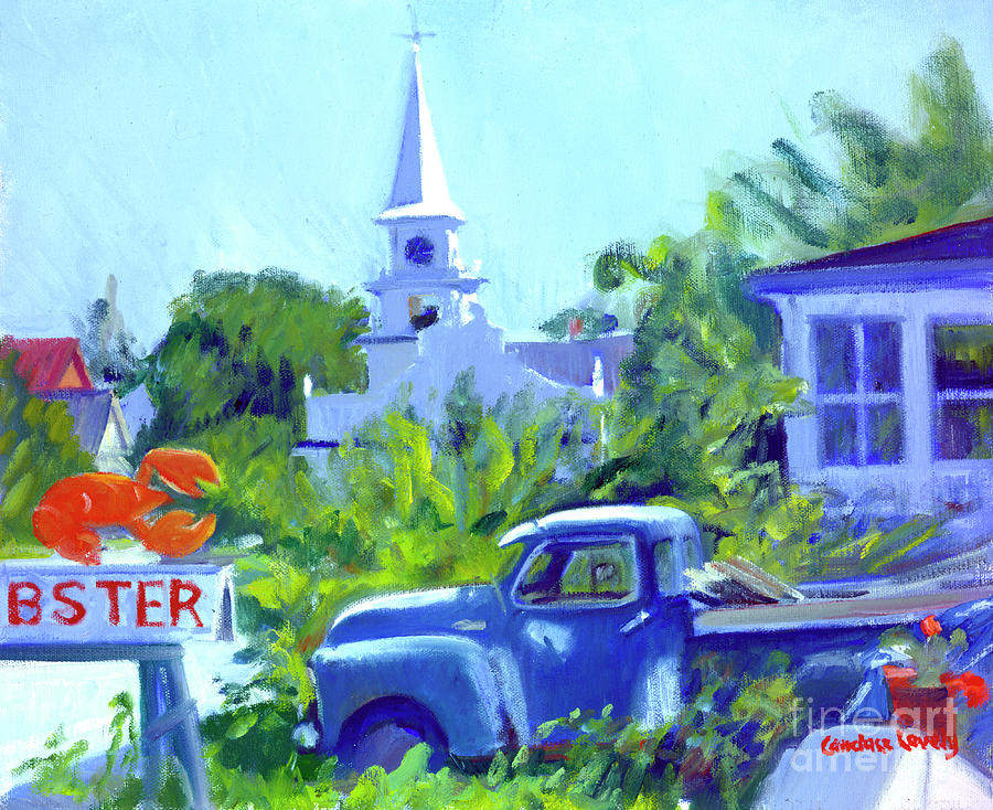 Lobster Day Blues Painting by Candace Lovely