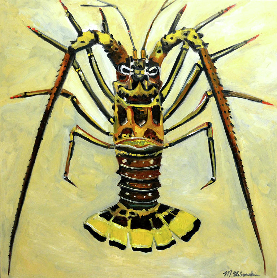 Florida Painting - Lobster by Monika Urbanska Florida Painting - Lobster by Monika Urbanska