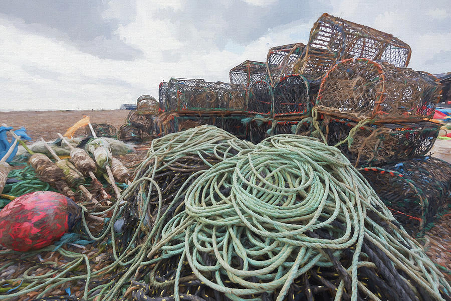 Lobster Pots and Ropes Digital Art by Roy Pedersen