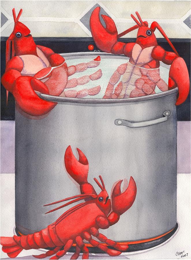 Lobster Spa Painting by Catherine G McElroy
