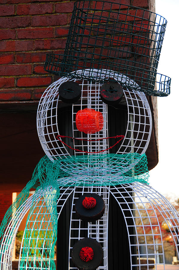Lobster Trap Snowman Photograph by Mike Martin