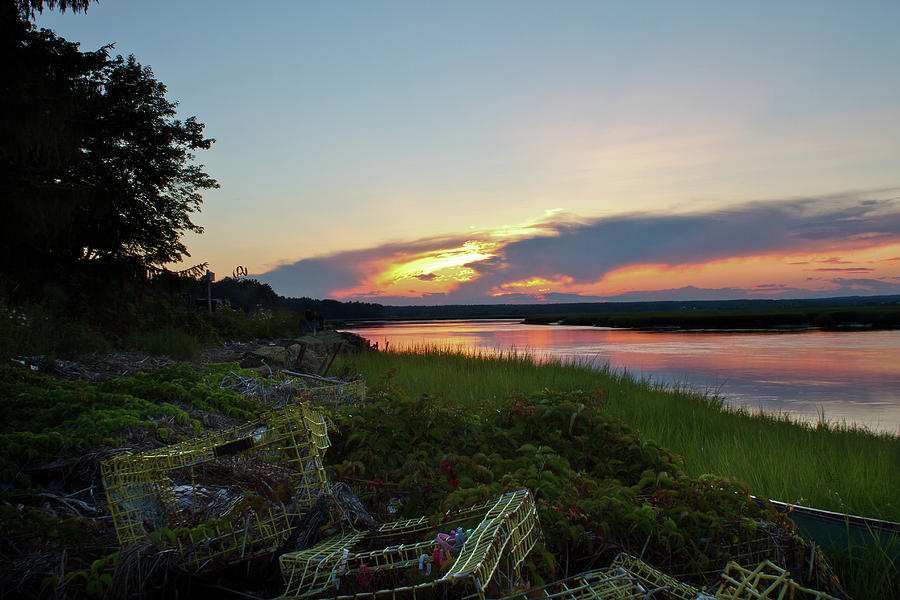 Portland Photograph - Lobster Traps in the Evening by Ed Fletcher