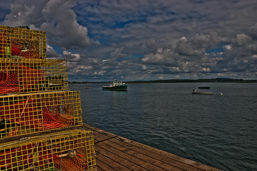 Lobster traps on the dock Photograph by David Bishop