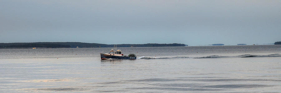 Boat Photograph - Lobsterboat Freedom II - Panoramic by Geoffrey Coelho
