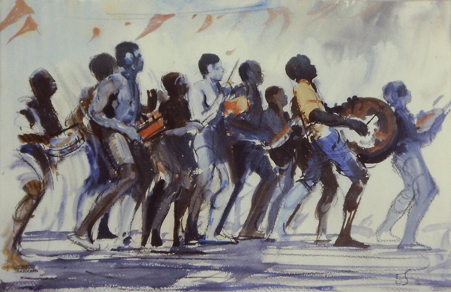 Caribbean Painting - Local Band by Charles Hawes