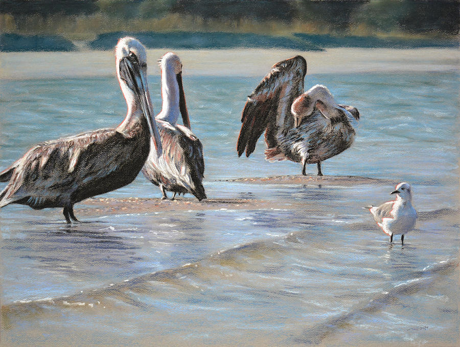 Locals At The Bar Pastel by Christopher Reid