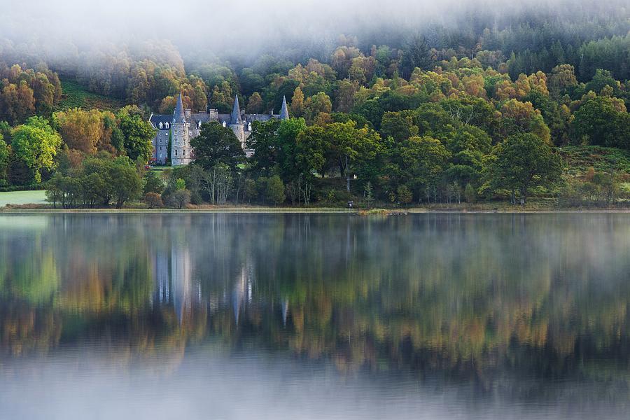 Loch Achray morning Autumn reflections Photograph by Stephen Taylor