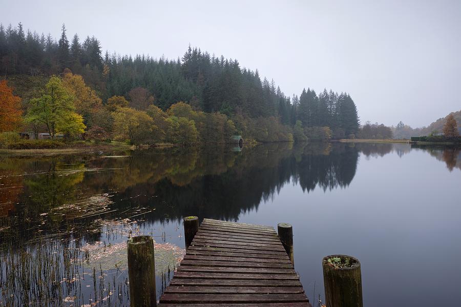 Loch Ard on a dull grey morning Photograph by Stephen Taylor