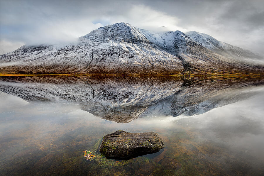 Winter Photograph - Loch Etive Reflection by Dave Bowman