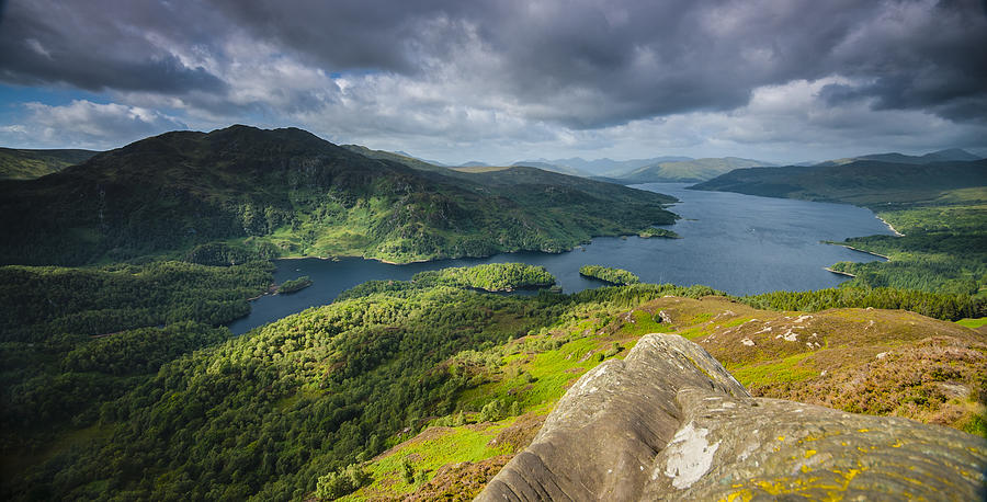 Tree Photograph - Loch Katrine from Ben Aan, Loch Lomond and The Trossachs Nation by Neil Alexander Photography