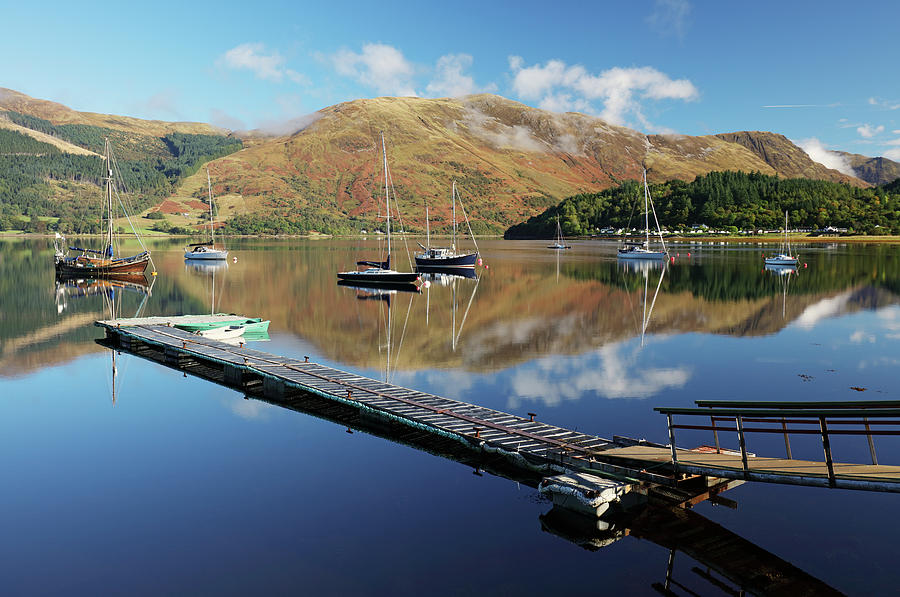 Loch Leven  Jetty and Boats Photograph by Grant Glendinning