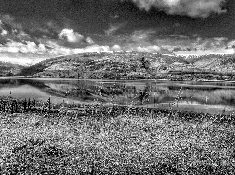 Loch Linnhe Reflections in Greyscale Photograph by Joan-Violet Stretch