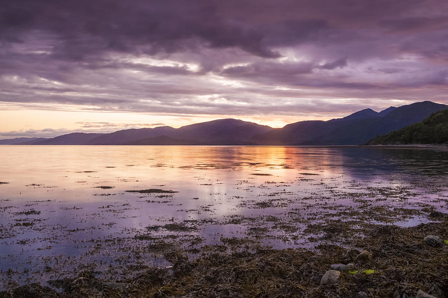 Loch Linnhe - The last rays of the sun. Photograph by John Paul Cullen