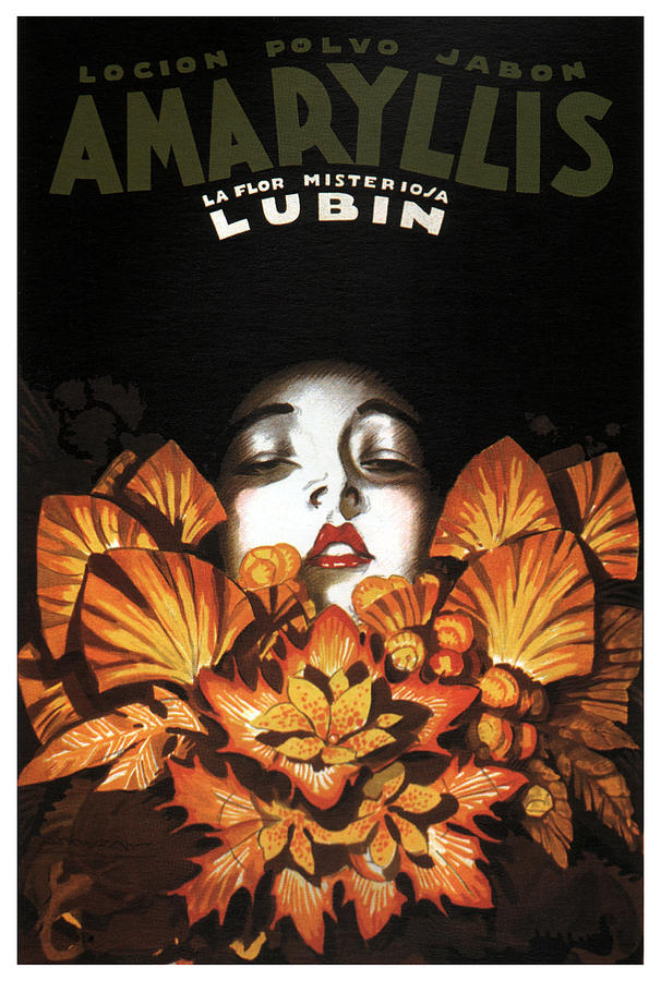 Locion Polvo Jabon Amaryllis - Vintage Lotion Advertising Poster Mixed Media
