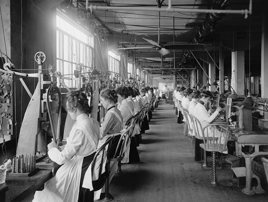 Lock And Drill Department Assembly Line Photograph by Everett - Fine ...