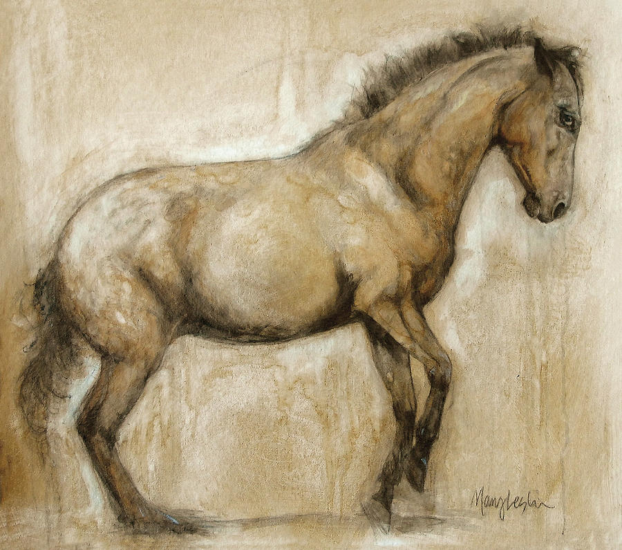 Horse Painting - Lock and Load by Mary Leslie