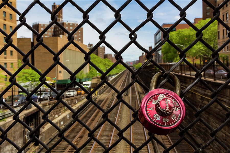 Lock on Chainlink Fence Park Avenue NYC Photograph by Robert Ullmann